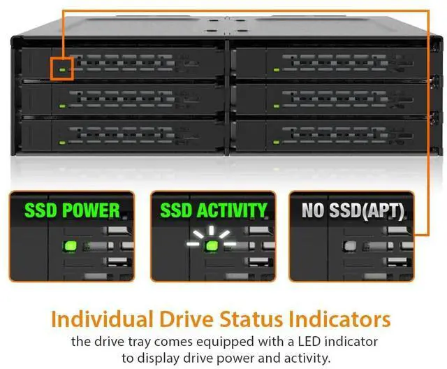 Alt view image 7 of 7 - Icy Dock ToughArmor 6-Bay 2.5" U.2/U.3 NVMe SSD PCIe 4.0 Mobile Rack Enclosure