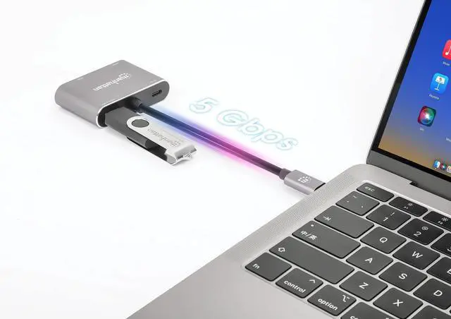 Alt view image 4 of 8 - Manhattan USB-C to HDMI & VGA 4-in-1 Docking Converter with Power Delivery