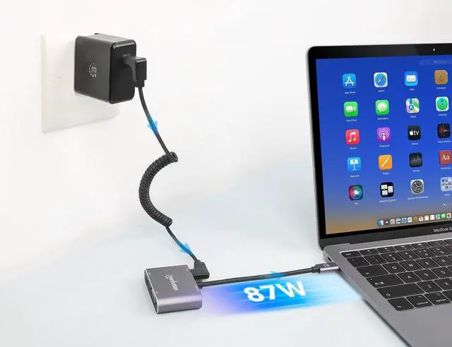 Alt view image 5 of 8 - Manhattan USB-C to HDMI & VGA 4-in-1 Docking Converter with Power Delivery