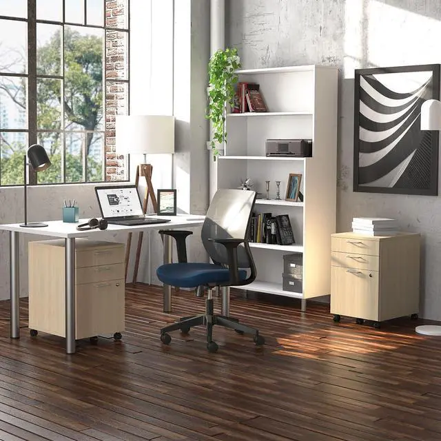 Alt view image 2 of 6 - Union & Scale Essentials 3-Drawer Mobile Vertical File Cabinet, Natural