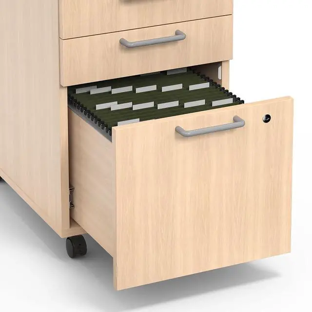 Alt view image 3 of 6 - Union & Scale Essentials 3-Drawer Mobile Vertical File Cabinet, Natural