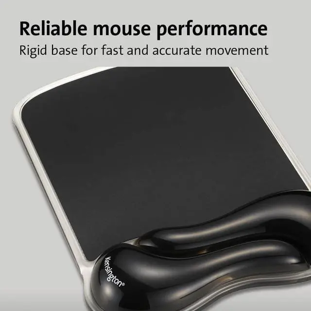 Alt view image 6 of 8 - Kensington Duo Gel Wave Mouse Pad & Wrist Rest Black K62413WW