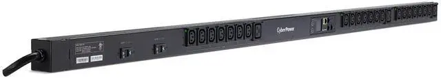 Alt view image 2 of 6 - CyberPower PDU81105 Single Phase 200 240 VAC 30A Switched Metered-by-Outlet PDU