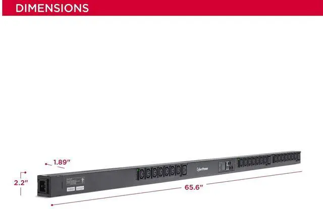 Alt view image 4 of 6 - CyberPower PDU81105 Single Phase 200 240 VAC 30A Switched Metered-by-Outlet PDU