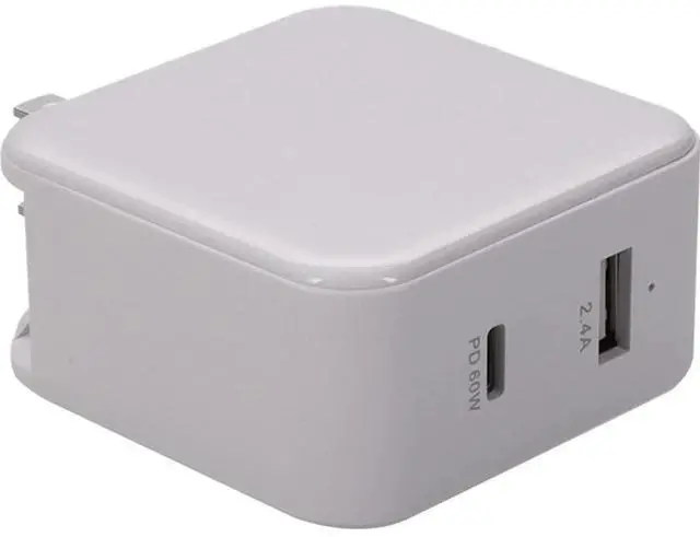 Alt view image 8 of 8 - AddOn Wall Plug to USB 3.1 Type C or NEMA 1-15P, White USAC2USB60WW