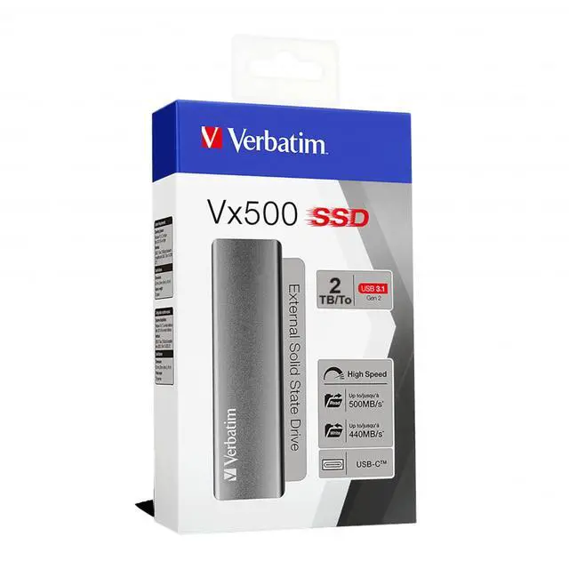 Alt view image 13 of 13 - Verbatim Vx500 2TB USB 3.2 External Solid-State Drive (47454)