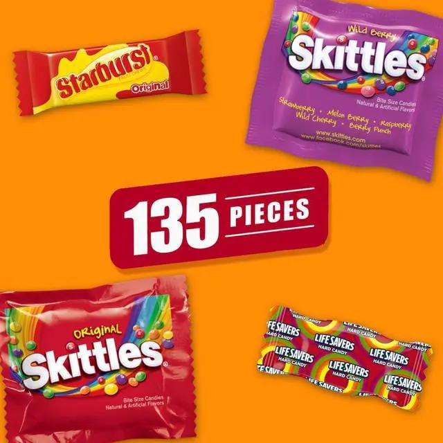 Alt view image 8 of 13 - Skittles Starburst and Life Savers Bulk Party Pack Assorted Flavors 45.85 oz. (459752)