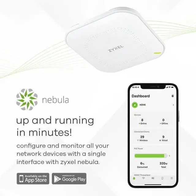 Alt view image 15 of 20 - ZyXEL AX3000 WiFi 6 Dual-Radio NebulaFlex Access Point NWA50AX PRO