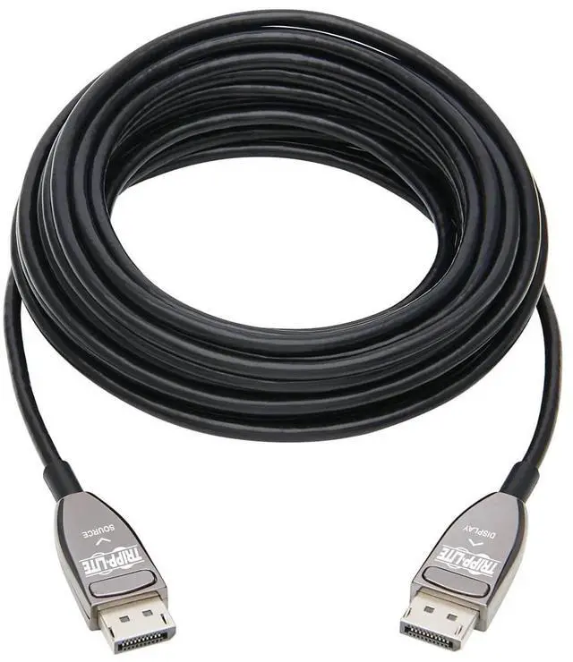 Alt view image 12 of 14 - Tripp Lite P580F3-10M-8K6 DisplayPort Fiber Active Optical Cable, M-M, Black, 10 m (33 ft.)
