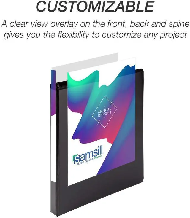 Alt view image 5 of 14 - Samsill Durable 0.5" View D Ring Binder Black, Set of 4, MP46410