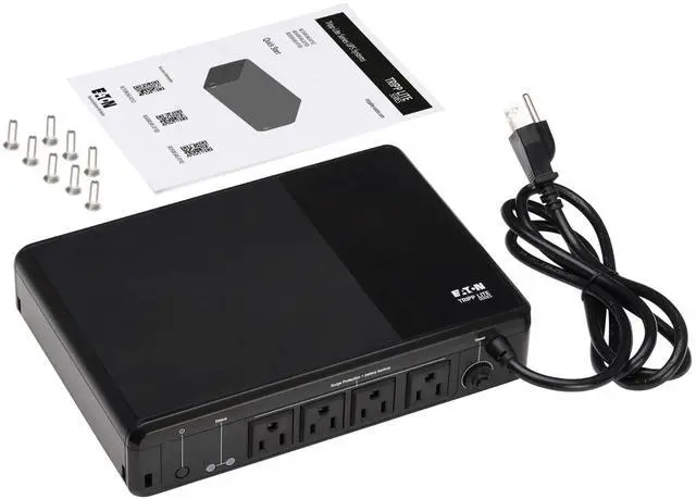 Alt view image 3 of 7 - Tripp Lite 600VA 300W 120V Standby Desktop UPS 4 Outlet BC600R
