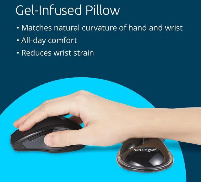 Alt view image 13 of 14 - Kensington Slim Duo Gel Mouse/Trackball Wrist Rest - 0.87" x 7.56" x 2.83" Dimension - Gray, Black - Gel - Strain Resistant - Mouse - Retail - 1