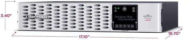 Alt view image 7 of 14 - CyberPower PRL1500RT2UC Smart App Sinewave UPS System, 1500VA/1500W, 8 Outlets, 2U Rack/Tower, AVR, Lithium