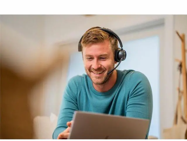 Alt view image 12 of 15 - Poly Bluetooth Office Headset - Microsoft Teams Certification - Mono - USB Type C - Wired/Wireless - Bluetooth - 164 ft - 20 Hz - 20 kHz - Over-the-head - Monaural - Ear-cup - 4.92 ft Cable - Noise Ca