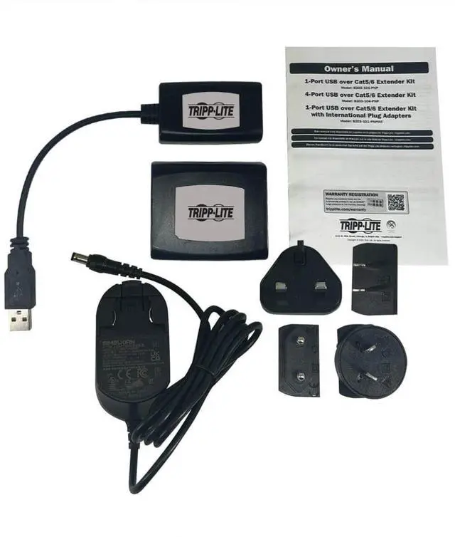 Alt view image 6 of 6 - Tripp Lite 1-Port Plug-and-Play USB 2.0 over Cat5/Cat6 Extender Kit