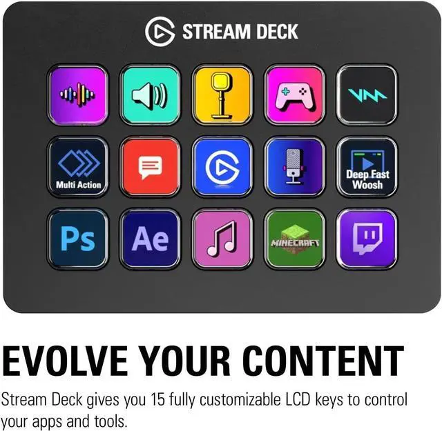 Alt view image 2 of 14 - Elgato Stream Audio Mixer, Console 7 Studio Controller for Content Creators
