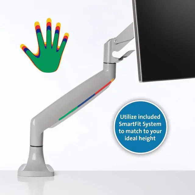 Alt view image 8 of 12 - Kensington Smartfit Mounting Arm For Monitor - Silver Gray