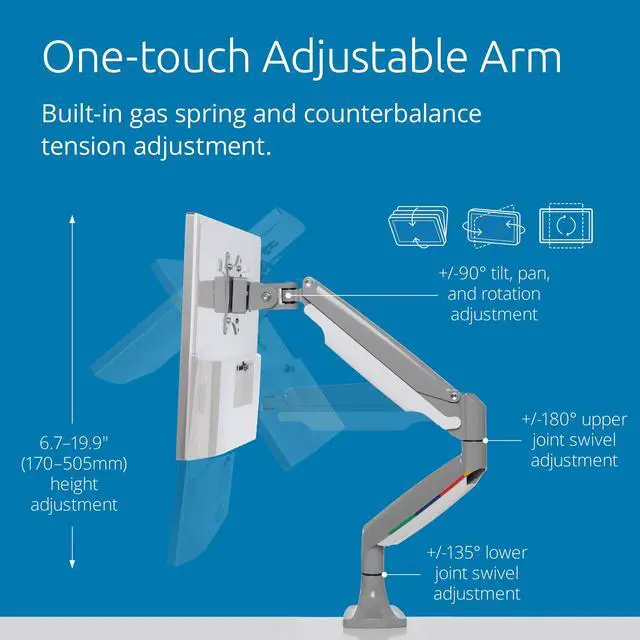 Alt view image 9 of 12 - Kensington Smartfit Mounting Arm For Monitor - Silver Gray