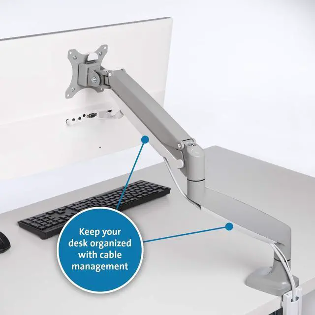 Alt view image 12 of 12 - Kensington Smartfit Mounting Arm For Monitor - Silver Gray