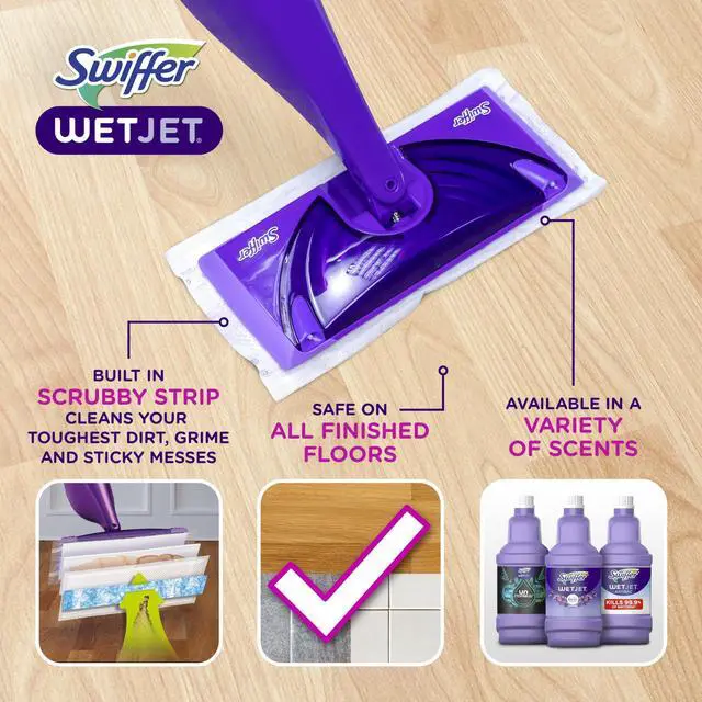 Alt view image 2 of 7 - Swiffer WetJet Mopping Kit 10 Mopping Pads 6 Heavy Duty & 4 Original (49886) PGC49886