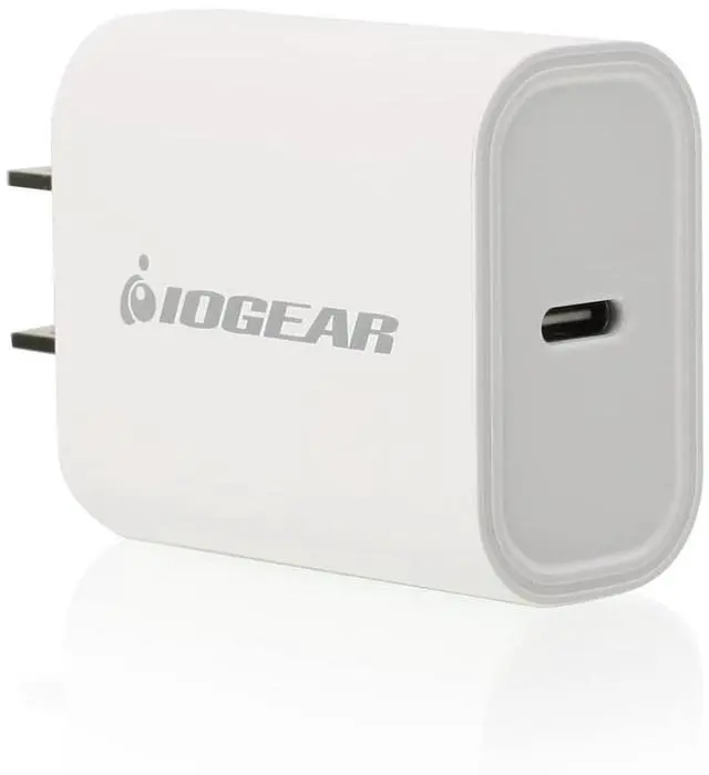 Alt view image 10 of 14 - IOGEAR GPAWC20W White GearPower Compact USB-C 20W Charger