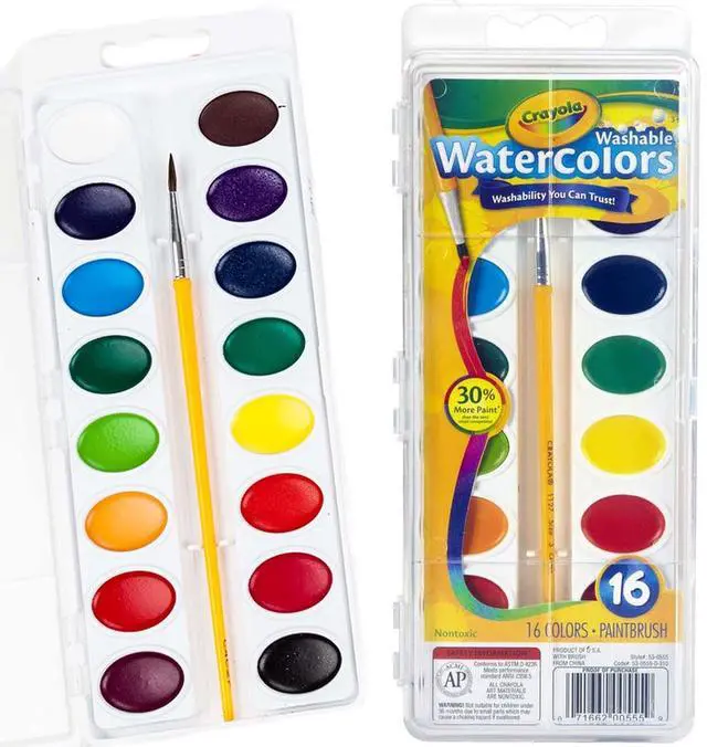 Alt view image 15 of 20 - Binney & Smith 530555 Washable Watercolor Paint  16 Assorted Colors per Pack