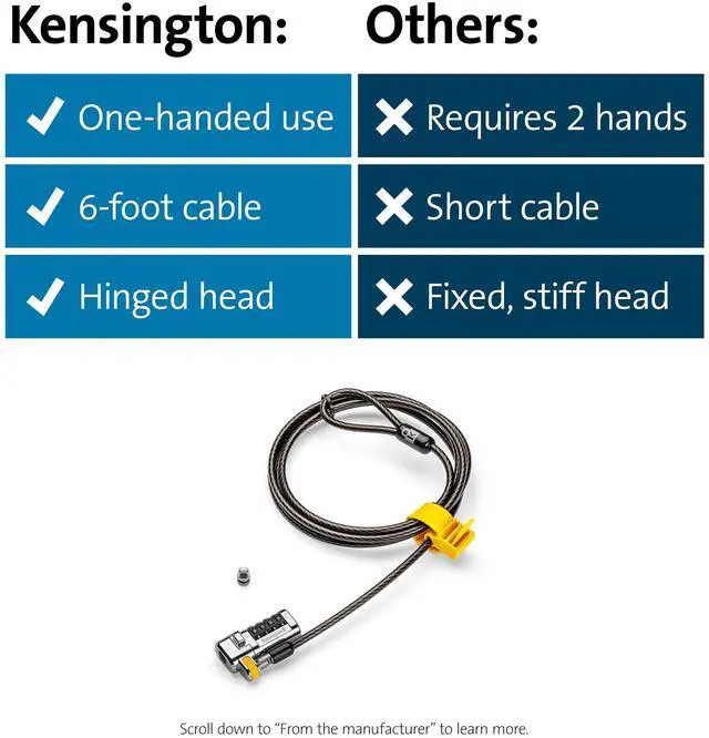 Alt view image 13 of 13 - KENSINGTON TECHNOLOGY GROUP K67936WW CLICKSAFE COMBO LOCK W/N17