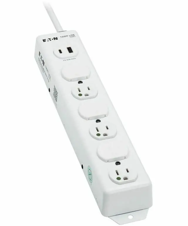 Alt view image 14 of 15 - Tripp Lite Safe-IT UL 1363 6-Outlet Medical-Grade Power Strip, 15 ft. Cord