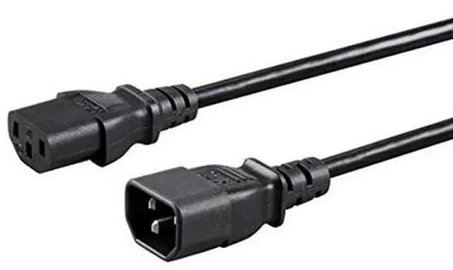 Alt view image 7 of 12 - Monoprice 5ft 16AWG Power Extension Cord Cable with 3 Conductor PC/Mon  13A (IEC 60320 C14 to IEC 60320 C13)