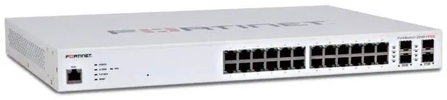 Alt view image 9 of 10 - FortiSwitch-124F Layer 2 FortiGate switch controller compatible switch with 24x 1G RJ45 and 4x 10G/1G SFP+/SFP ports and 1x RJ45 console port. Fanless.