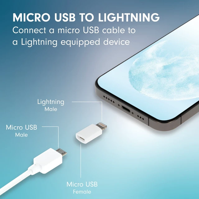 Alt view image 4 of 20 - VisionTek USB-C to Lightning MFI 2 Meter Cable M/M