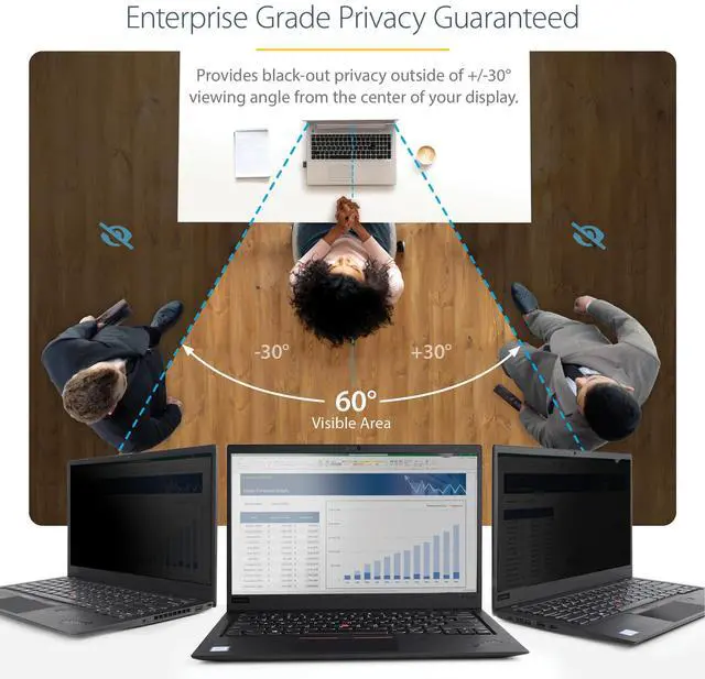 Alt view image 3 of 8 - StarTech 15.6" 16:9 Anti-Glare Laptop Privacy Screen Filter 156LPRIVACYSCREEN