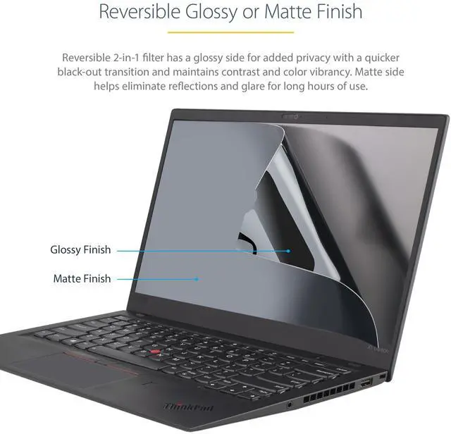 Alt view image 4 of 8 - StarTech 15.6" 16:9 Anti-Glare Laptop Privacy Screen Filter 156LPRIVACYSCREEN