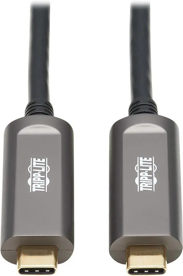 Alt view image 10 of 11 - Tripp Lite USB-C AOC Cable (M/M) - USB 3.2 Gen 2 (10 Gbps) Plenum-Rated Fiber Active Optical Cable - Data Only, Black, 15 m - 49.21 ft USB-C Data Transfer Cable for Server, Hard Drive, Desktop Compute