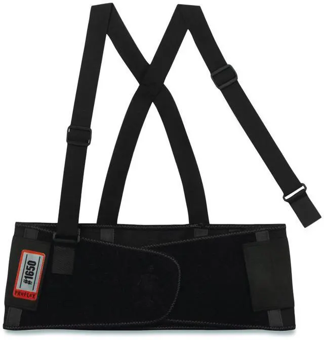 Alt view image 8 of 14 - Ergodyne Corporation Back Support Elastic Detachable Suspenders Large Black