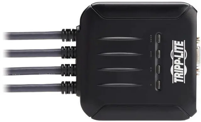 Alt view image 13 of 15 - Tripp Lite 4-Port KVM Switch with Built-in VGA Cables Audio & USB for Keyboard Mouse, Desktop PC, 4 Computers 1 Monitor, Plug and Play - Windows, macOS, Linux Compatible - 3-Year Warranty (B032-VUA4)