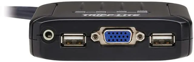 Alt view image 11 of 15 - Tripp Lite 4-Port KVM Switch with Built-in VGA Cables Audio & USB for Keyboard Mouse, Desktop PC, 4 Computers 1 Monitor, Plug and Play - Windows, macOS, Linux Compatible - 3-Year Warranty (B032-VUA4)