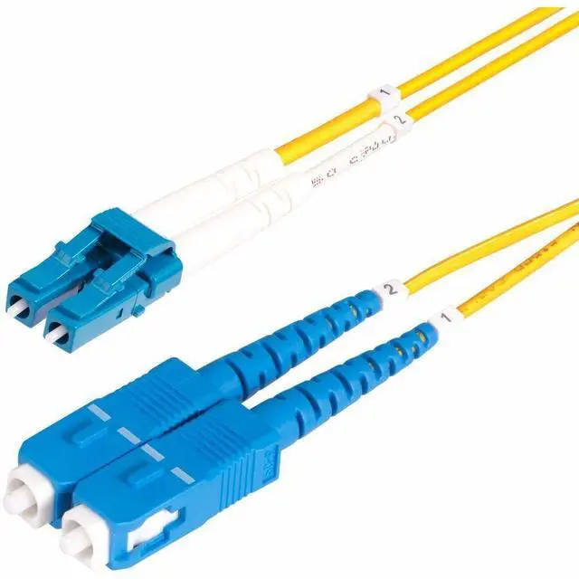 Main image of StarTech 5m 16.4ft LC to SC UPC OS2 Single Mode Duplex Fiber Optic Cable 9/125 100G Low Insertion Loss LSZH Fiber Jumper Cord