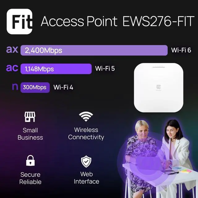 Alt view image 6 of 10 - EnGenius Fit EWS276-Fit Dual Band IEEE 802.11 a/b/g/n/ac/ax/e 3.46 Gbit/s WAP
