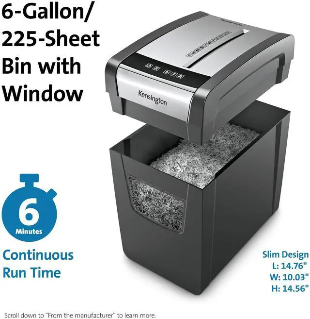 Alt view image 18 of 19 - Kensington Office Assist M100s Anti-Jam Cross Cut Shredder K52076AM