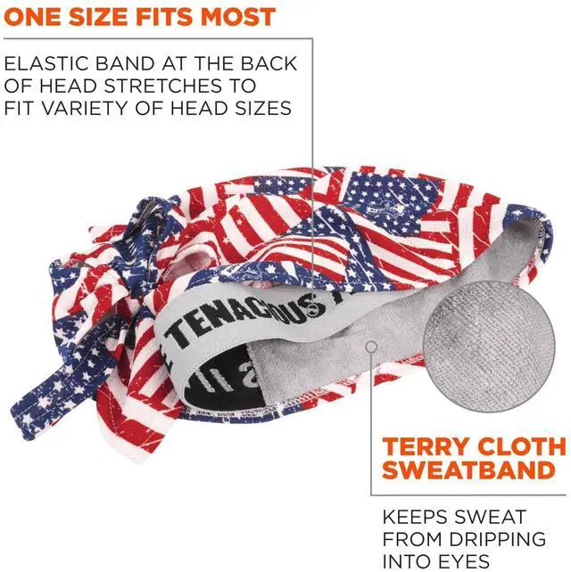 Alt view image 17 of 17 - Ergodyne Chill-Its Stars & Stripes Dew Rag 12477