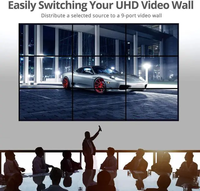 Alt view image 13 of 15 - SIIG 3x3 4K Video Wall Processor with USB-C / DP / VGA / HDMI Input with EDID Management CEH26F11S1