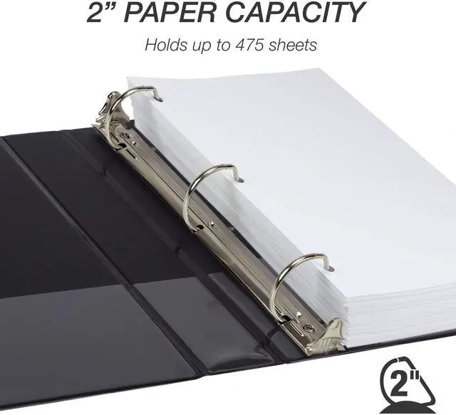 Alt view image 4 of 8 - Samsill Durable 2" View D-Ring Binder, Black, Set of 4, MP46460