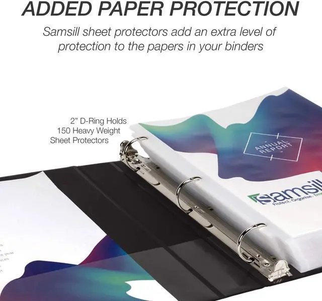 Alt view image 7 of 8 - Samsill Durable 2" View D-Ring Binder, Black, Set of 4, MP46460