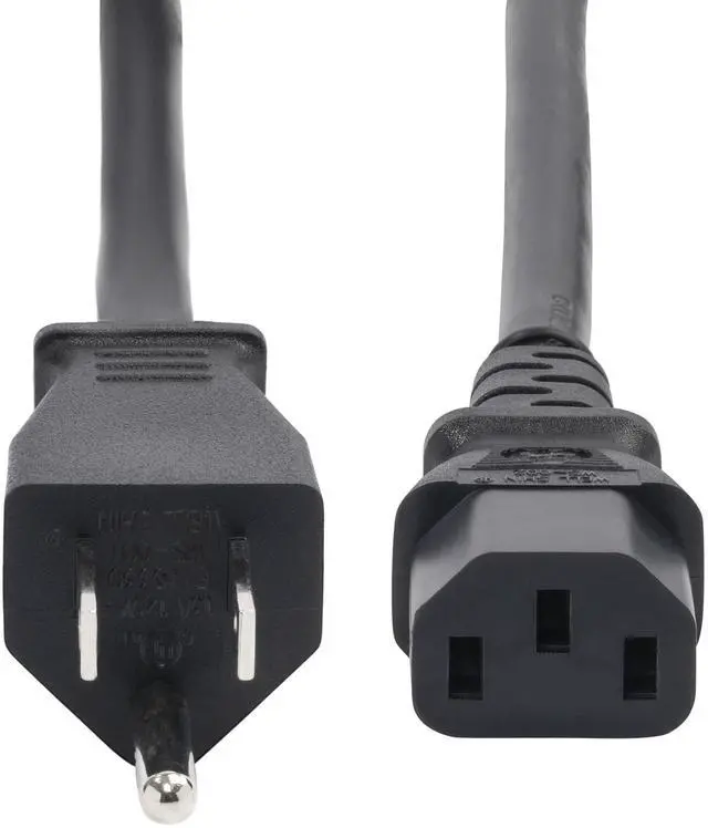 Alt view image 4 of 4 - StarTech 8ft 2.4m Computer Power Cord NEMA 5-15P to IEC 60320 C13 AC Power Cable 13A 125V 16AWG UL Listed