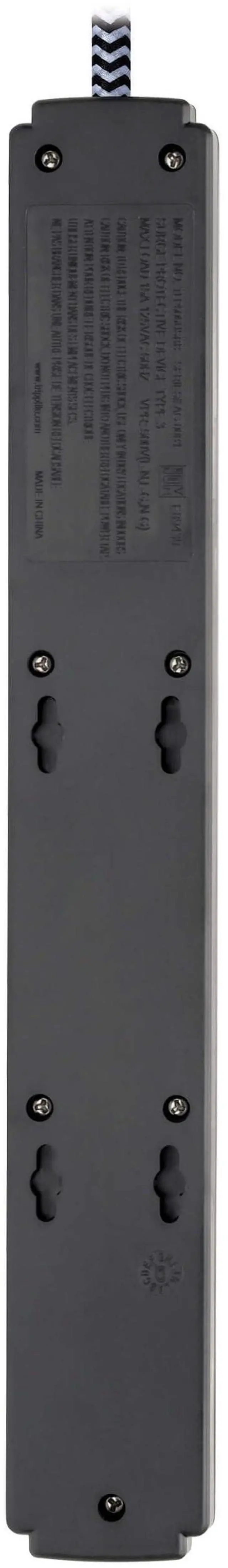 Alt view image 14 of 16 - Safe-IT Surge Protector 6-Outlet 2 USB Ports Antimicrobial 10ft Cord