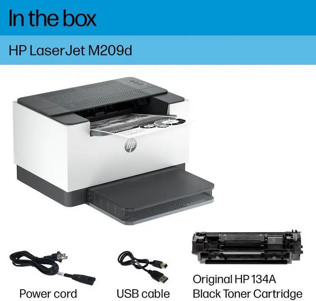 Alt view image 11 of 14 - HP LaserJet M209d Laser Printer, Black And White Mobile Up to 20,000