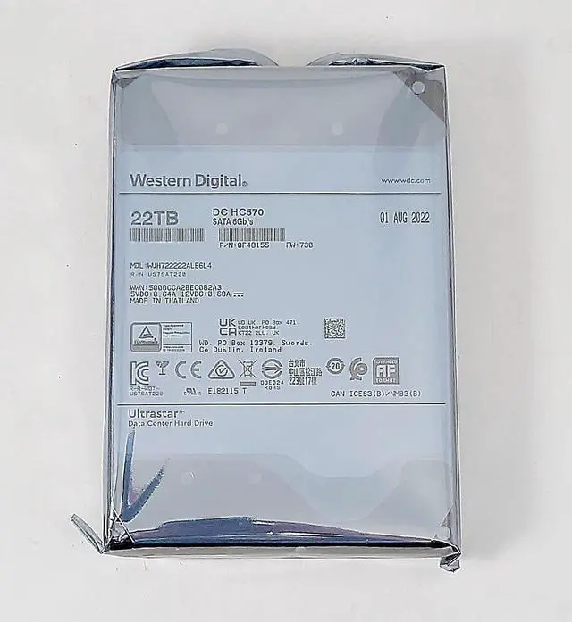 Alt view image 8 of 10 - WD WUH722222ALE6L4 Ultrastar DC HC570 0F48155 22TB 512MB Cache 7200RPM SATA 6.0Gb/s 512E SE 3.5" Internal Hard Drive