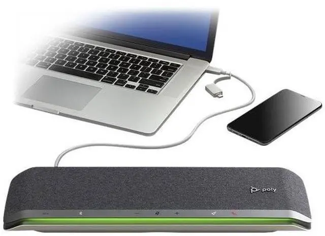 Alt view image 9 of 11 - Poly Sync 60 Bluetooth Smart Speaker - TAA Compliant - 75 Hz to 20 kHz - USB