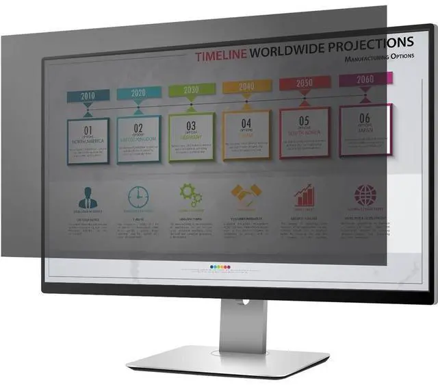 Alt view image 6 of 8 - Rocstor PrivacyView™ Premium Privacy Filter for 24" Widescreen Monitor - For 24" Monitor / Display - 16:9 Aspect Ratio - Glossy / Matte - Unframed - Compatible with PF240W9B - TAA